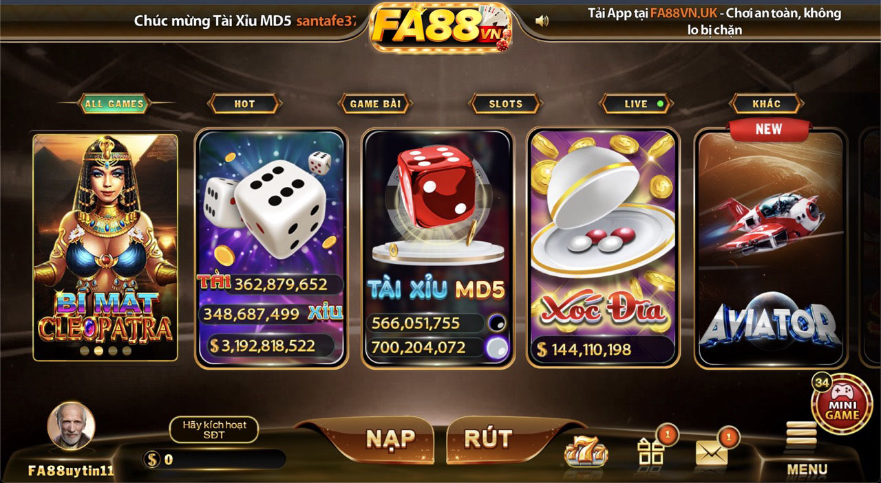 Sản phẩm giải trí nổi bật tại cổng game Fa88